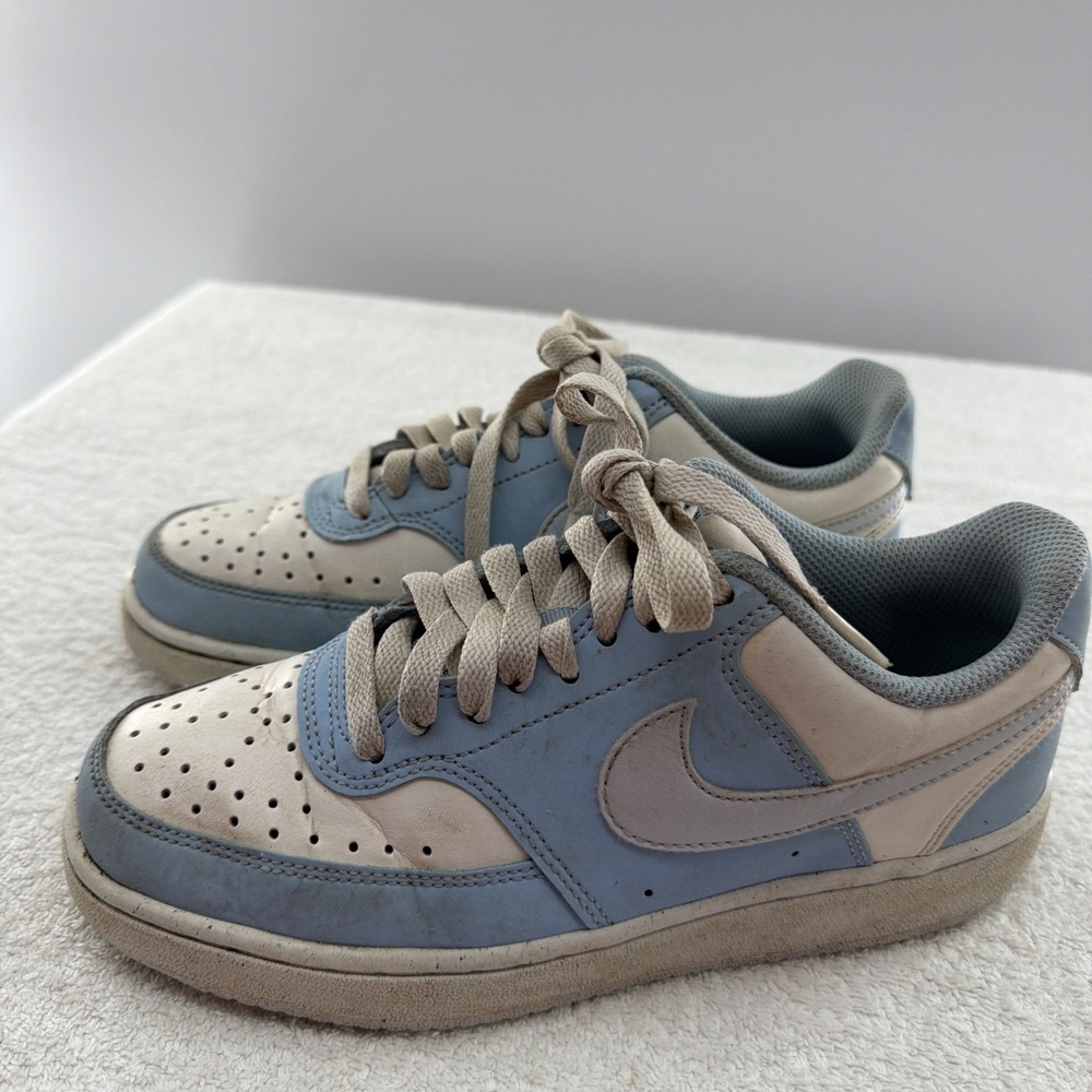 Nike Court Vision IM1652-100 Athletic Shoes Sneakers Women 6 Light Blue White